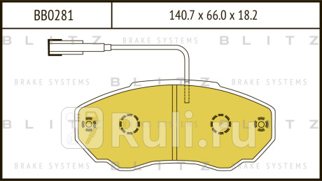 Колодки тормозные дисковые передние citroen jumper 02- fiat ducato 02- peugeot boxer 02- BLITZ BB0281  для прочие, BLITZ, BB0281