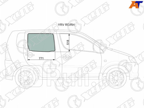 YRV RD/RH - Стекло двери задней правой (XYG) Daihatsu YRV (2000-2005) (2000-2005) для Daihatsu YRV (2000-2005), XYG, YRV RD/RH