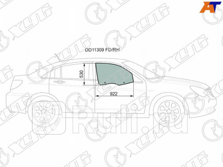 DD11309 FD/RH - Стекло двери передней правой (XYG) Dodge Avenger (2007-2014) для Dodge Avenger (2007-2014), XYG, DD11309 FD/RH