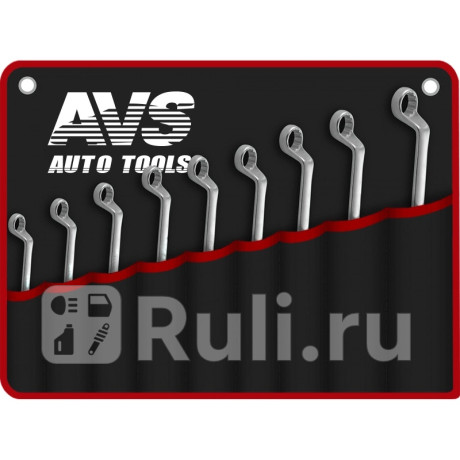 Набор ключей ( 9 предметов) "avs" k2n9m (гаечных накидных изогнутых в сумке, 6-24 мм) AVS A07650S для Автотовары, AVS, A07650S