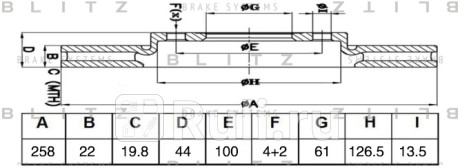 Диск тормозной передний renault logan 12- BLITZ BS0507  для прочие, BLITZ, BS0507
