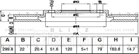 Диск тормозной передний bmw 3(e46) 98- BLITZ BS0509  для прочие, BLITZ, BS0509