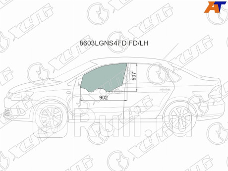 8603LGNS4FD FD/LH - Стекло двери передней левой (XYG) Volkswagen Polo седан (2010-2015) для Volkswagen Polo (2010-2015) седан, XYG, 8603LGNS4FD FD/LH