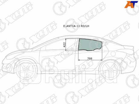 ELANTRA-10 RD/LH - Стекло двери задней левой (XYG) Hyundai Elantra 5 (2011-2015) для Hyundai Elantra 5 MD (2011-2015), XYG, ELANTRA-10 RD/LH