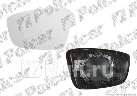 9533552E - Зеркальный элемент правый (Polcar) Volkswagen Polo седан (2010-2015) для Volkswagen Polo (2010-2015) седан, Polcar, 9533552E