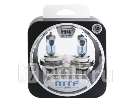 H8A1204 - Лампа H4 (60/55W) MTF Argentum 4000K +80% яркости для Автомобильные лампы, MTF, H8A1204