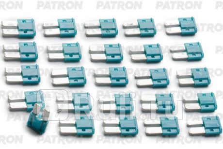 Предохранитель пласт.коробка 25шт micro2 fuse 15a голубой PATRON PFS056 для Автотовары, PATRON, PFS056
