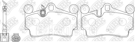 PN0347W - Колодки тормозные дисковые задние (NIBK) Volkswagen Touareg 2 рестайлинг (2014-2018) для Volkswagen Touareg 2 (2014-2018) рестайлинг, NIBK, PN0347W