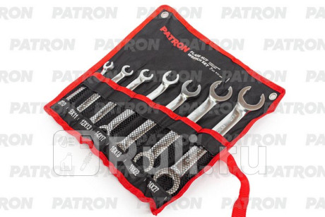 Набор разрезных ключей 7 пр: 8х10, 9х11, 12х13, 14х17, 16х18, 19х22, 24х27 мм, на полотне PATRON P-5082P для Автотовары, PATRON, P-5082P